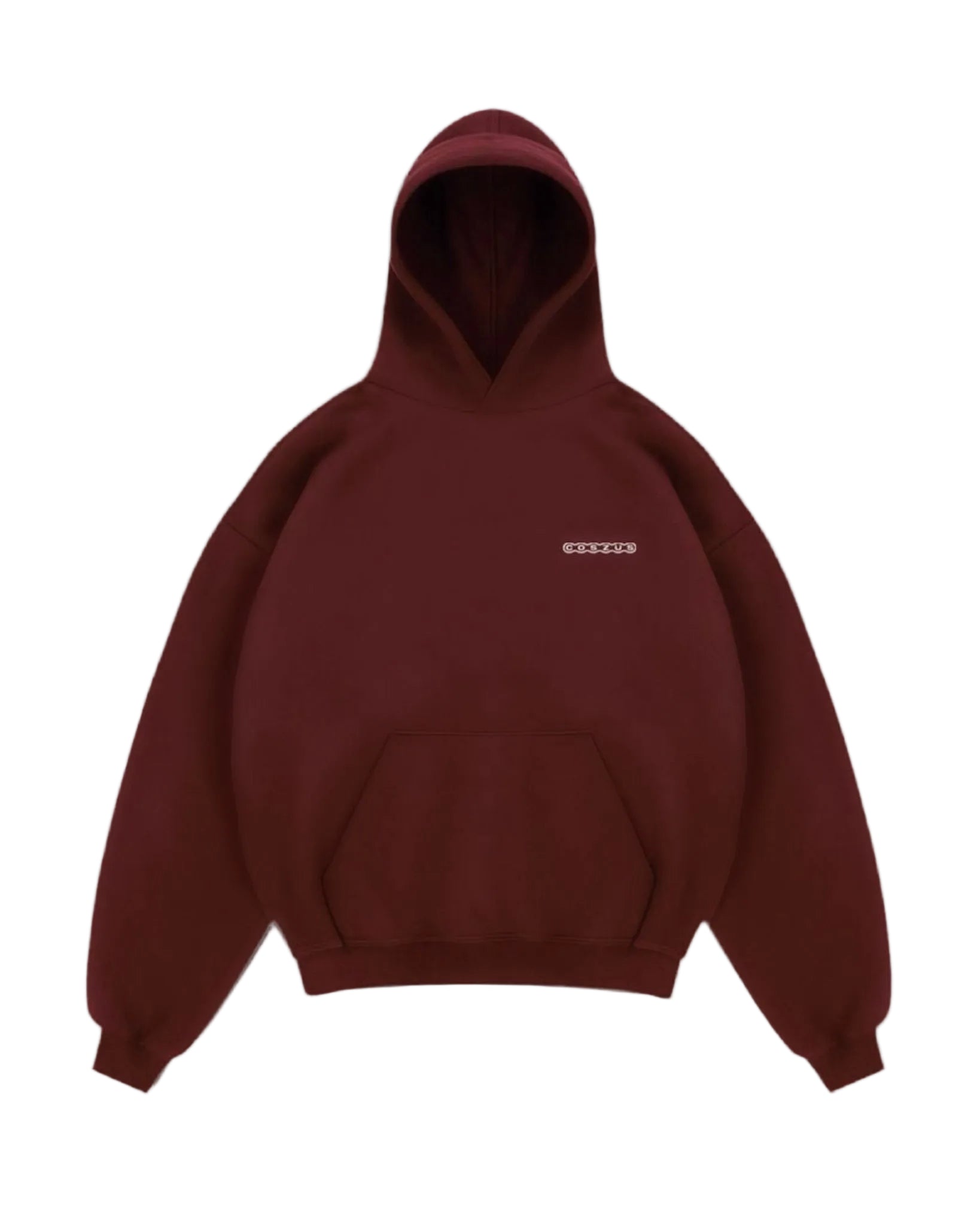 Front View of Coszus Legacy Burgundy Hoodie